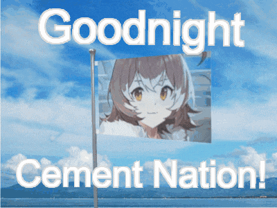 a poster that says goodnight cement nation with a picture of a girl