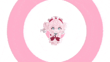 a living room with a pink circle with a girl in the middle