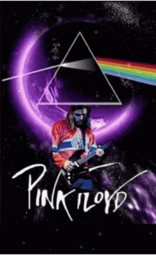 a poster for pink floyd shine on with a man playing a guitar