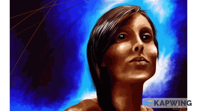 a painting of a woman with the word kapwing on the bottom right