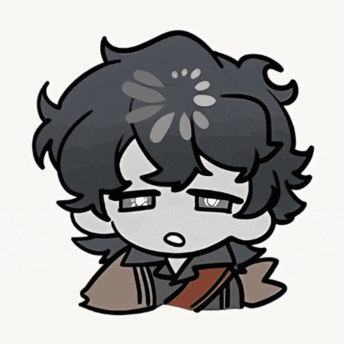 a black and white drawing of a person with a flower in their head