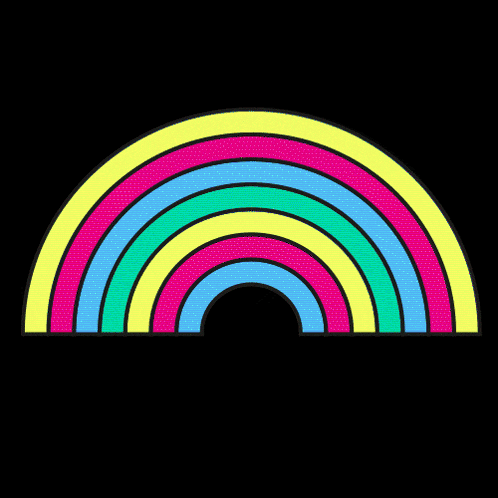 a colorful rainbow with a black background