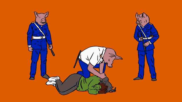 a cartoon of a pig wearing a mask