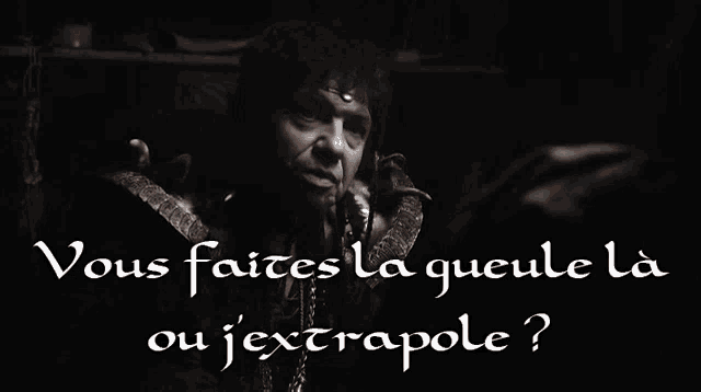 a man with horns and the words vous faites la queule la ou jextrapole