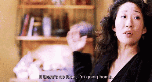 a woman says if there 's no food , i 'm going home
