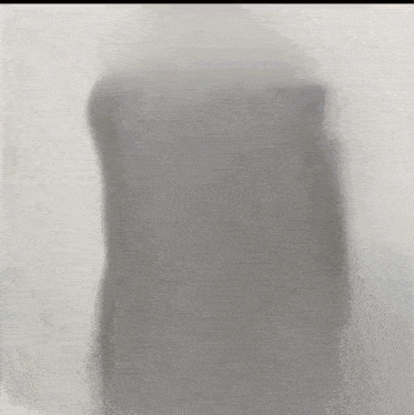 a shadow of a person is cast on a white surface with a lot of small dots .