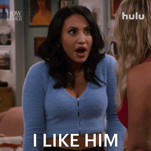 a woman says " i like him " in a hulu ad