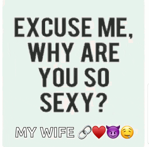 excuse me why are you so sexy ? my wife