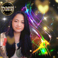 a woman with long black hair stands in front of a colorful background that says dmt