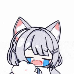 a cartoon drawing of a girl with cat ears and a tear running down her face