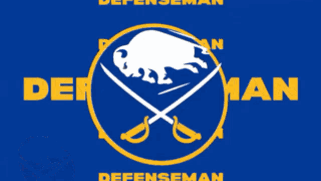 a buffalo sabres logo on a blue background with the words goal go