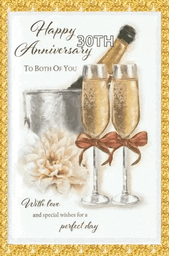 a happy 30th anniversary to both of you with love and special wishes for a perfect day greeting card