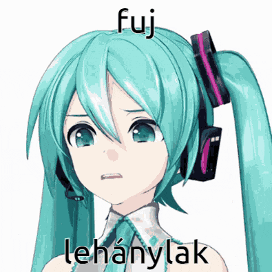a picture of a girl with headphones and the word fuji on top