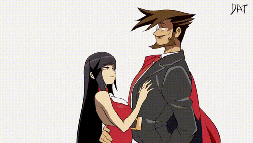 a cartoon drawing of a man and a woman dancing with the word dat on the bottom right