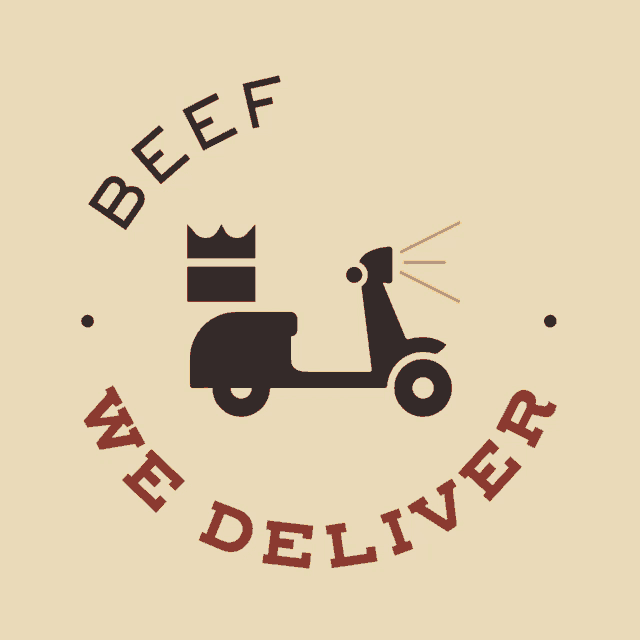 a logo that says beef we deliver on it