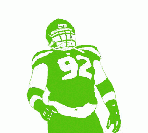 a drawing of a football player wearing the number 92