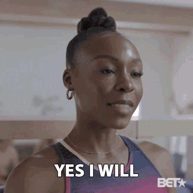 a woman says " yes i will " in a bet ad