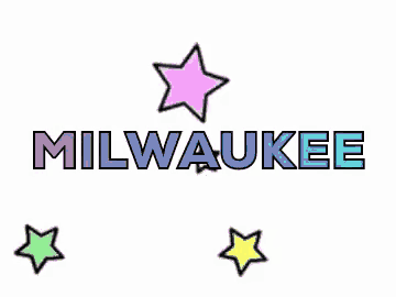 a logo for milwaukee with a pink star in the middle
