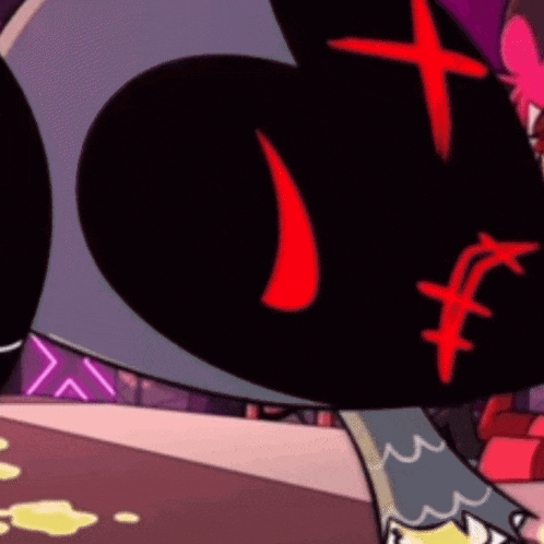 a close up of a cartoon character 's feet with a red cross on them .