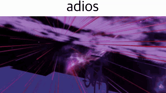 a purple background with the word adios on top