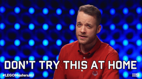 Dont Try This At Home Hamish Blake GIF - Dont Try This At Home Hamish Blake Lego Masters Australia GIFs
