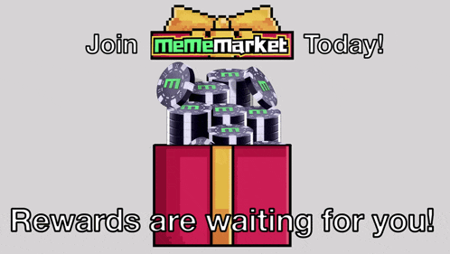 a sign that says join meme market today