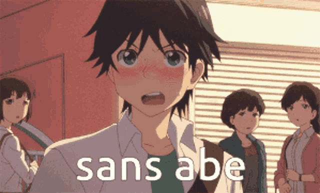 a cartoon of a boy with the word sans abe on the bottom