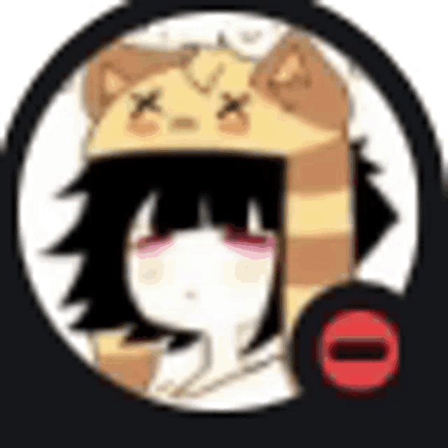 a girl wearing a cat hat is in a circle with a red circle around her .