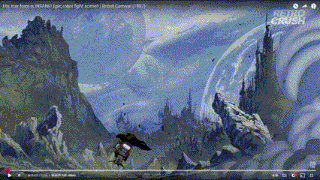 a computer screen shows a painting of a landscape with the words retro crush on the bottom