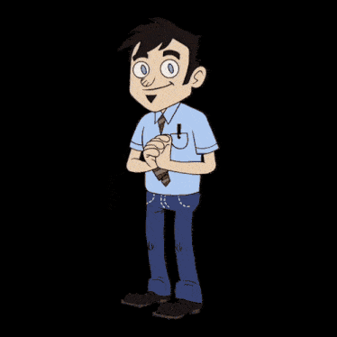 a cartoon drawing of a man with a light coming out of his head