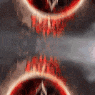a blurred image of a person 's face with a red circle around it