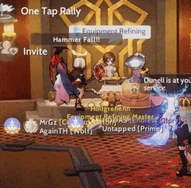 a screenshot of a video game with the words one tap rally at the top