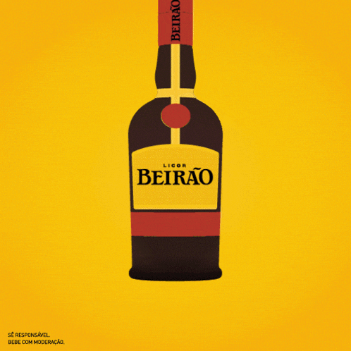 a bottle of liquor called beirão with a heart behind it