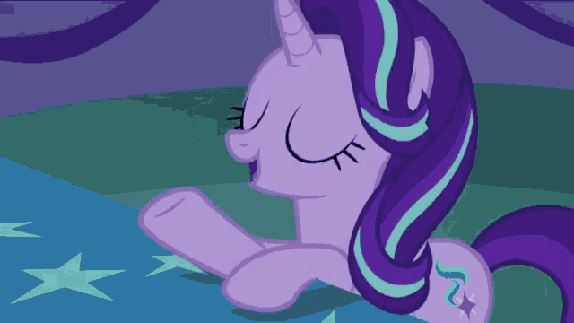 starlight glimmer from my little pony laying on the ground