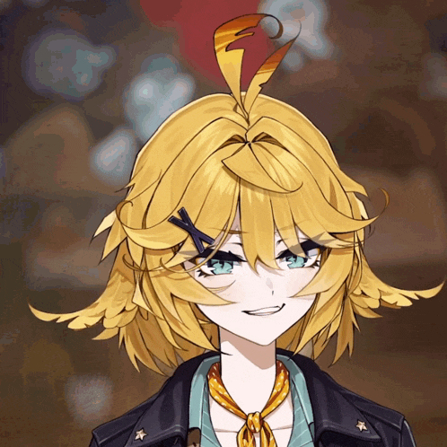 a drawing of a girl with short blonde hair