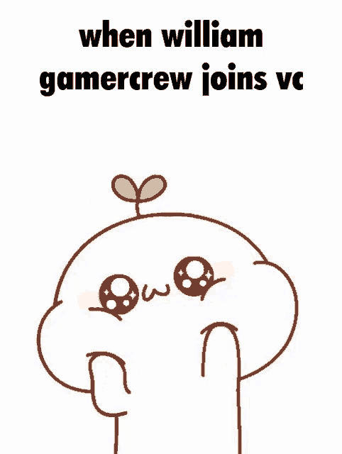 a cartoon character with a plant growing out of its head and the words when william gamercrew joins vc