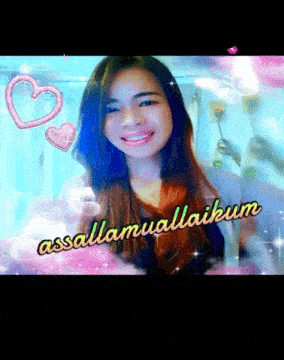 a picture of a girl with the words assalamualaikum