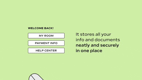 a screenshot of a phone screen that says " access all the info about your room "