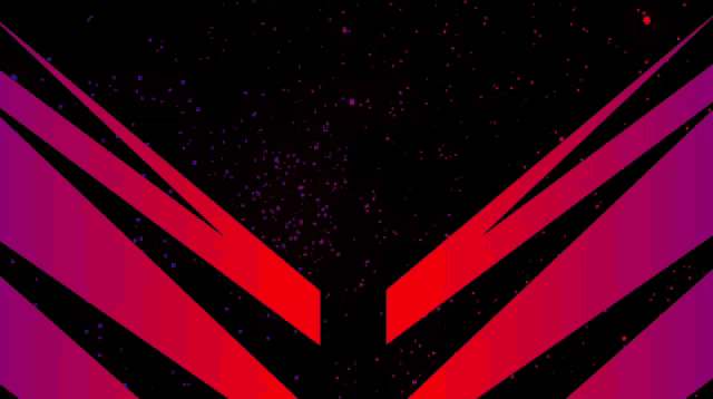 red and purple lines on a black background with dots