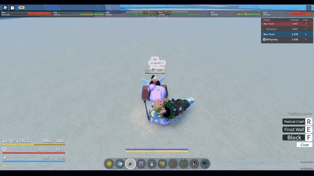 a screenshot of a video game shows a character with a sword and a shield