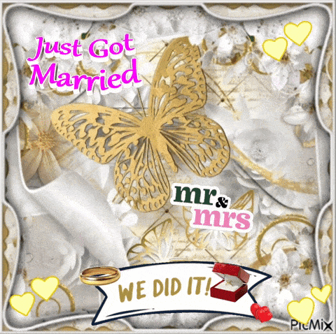 a greeting card that says just got married we did it
