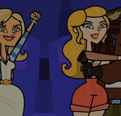a cartoon of a woman holding a man 's arm