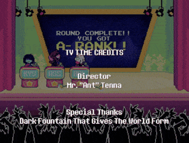 a video game that says round complete you got a rank
