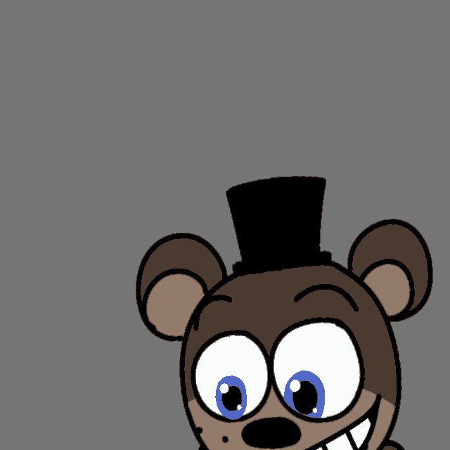 a cartoon drawing of a brown teddy bear wearing a top hat