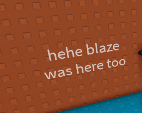 the word blaze that is on a brown surface