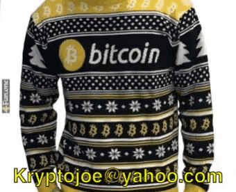 a sweater with a bitcoin logo on it