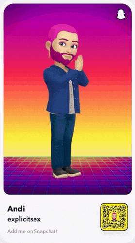 a man with pink hair and a beard is on a snapchat app