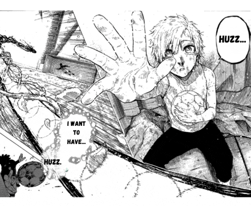 a black and white drawing of a boy reaching out towards a person .