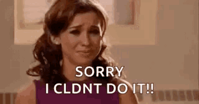 a woman is crying and saying sorry i cldnt do it !