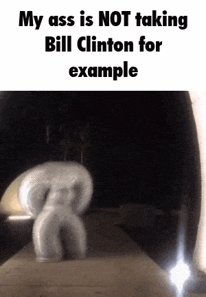 a picture of a slinky says my ass is not taking bill clinton for example